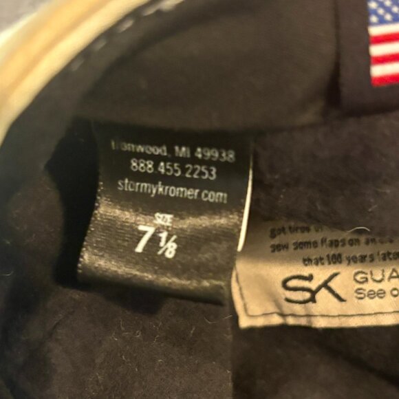 ~~Stormy Kromer Hat Cap Size 7 1/ 8 Off White Kromer Winter Made in USA - Picture 6 of 7